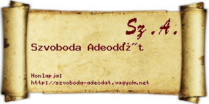 Szvoboda Adeodát névjegykártya